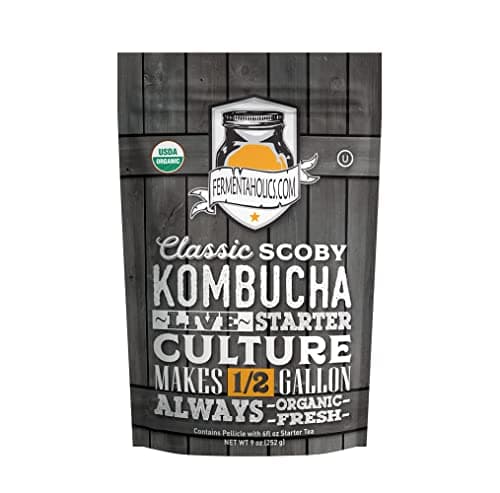 Fermentaholics Organic Live Kombucha SCOBY, Half-Gallon Batch